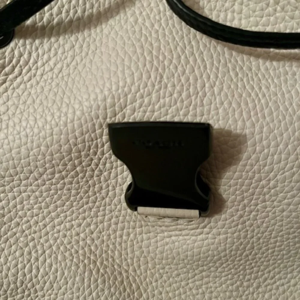 Coach Two-Tone Cream and Black Leather Backpack - Picture 13 of 14
